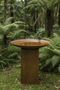 The Kingfisher 750 Column Corten Steel Bird Bath