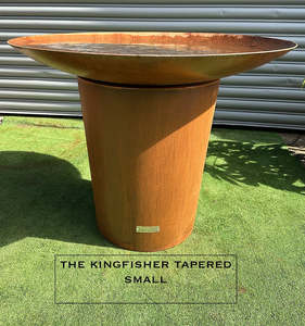 The Kingfisher Small Tapered Corten Steel Bird Bath