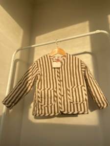 Unisex Stripe Wool Quilt Jacket
