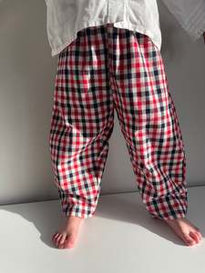 Unisex Kids Bottoms: Unisex Check Cotton Pants