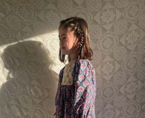 Girls Dresses: Girls Block Print Dress