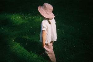 Kids: Child Floral Wallpaper Wide Brim Sun Hat