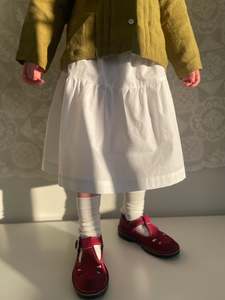 Girls Cotton Poplin Midi Skirt