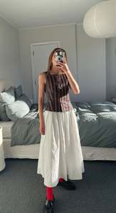 Womens Cotton Poplin Gathered Skirt