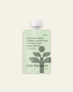 Tableware: Free-range chicken, pumpkin, zucchini and bone broth with organic olive oil