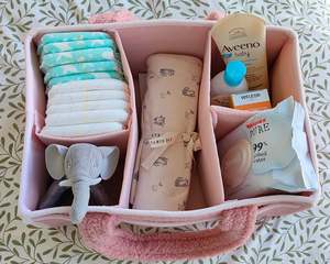 Home Page Your Gateway To Discover More: Pink Nappy Caddy Essentials - Perfect for a baby girl