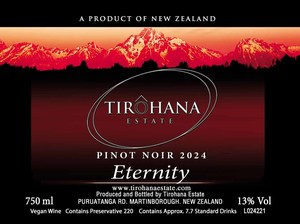 Products: Tirohana Estate Pinot Noir ‘Eternity’ 2024