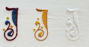 CLASS: Surface Embroidery Letters- Stitch your Initial