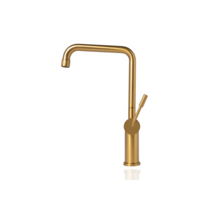 Titan Essentials Square Kitchen Mixer Tap - Royal Gold