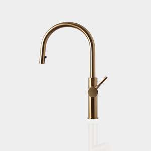 Brass Sinks Taps: Essentials Lite Gooseneck Pull Out Kitchen Mixer Tap