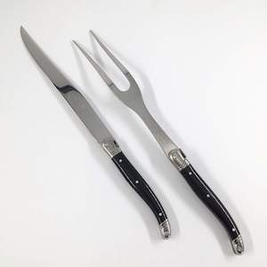 Cutlery Sets: Black Laguiole Carving Set Gift Box
