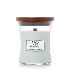 Medium Candles: Woodwick Sagewood & Seagrass Medium