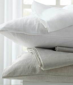 M.M Linen Laundred Linen Sheet Set White