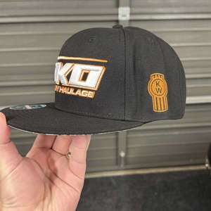 TKO Heavy Haulage Flat Peak Cap – Black & Orange