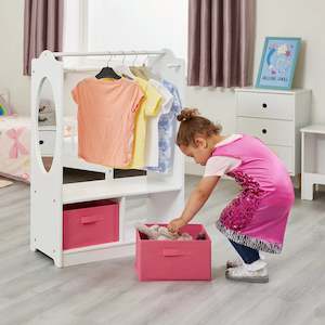 Play Furniture For Kids Nz: Bedroom Dress Up Clothes Wardrobe Hanger with Mirror and Storage