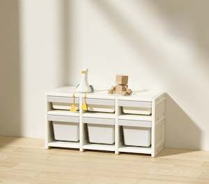 Kids Storage Shelves Drawers: Modular Kids Toy Storage Drawers – Low Set Multi-Tier Organiser