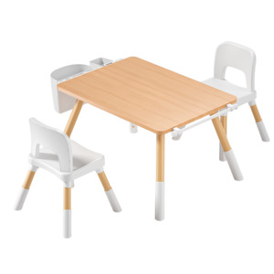 Montessori Art Table & 2 Chair Set – Adjustable, with Storage Drawers