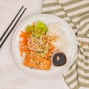 All: Vietnamese Lemongrass Salmon & Rice Noodle Salad