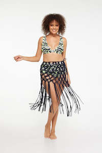 Accessories: Black Tassel Sarong Long