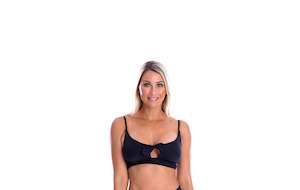Black Bikini Tie Front Top A-D (Final Sale)