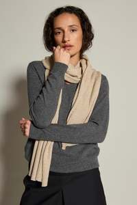 Cashmere Scarves Gloves: Wide Rib Scarf