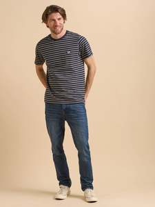 Menswear: Navy Stripe Flag Tee