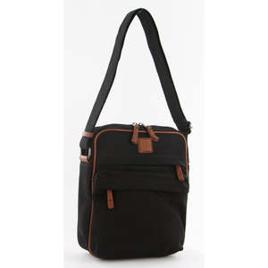 Menswear: Unisex Canvas Travel Cross-Body Bag - Charcoal