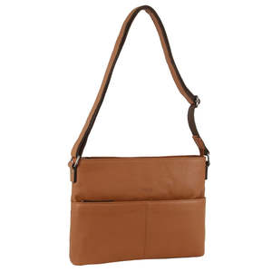 Womenswear: Milleni Nappa Leather Cross-body Bag - Cognac