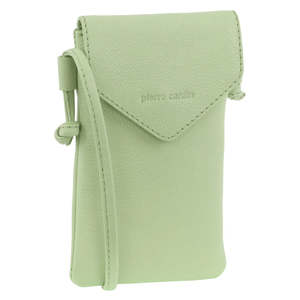 Wallets: Pierre Cardin Leather Phone Bag - Jade