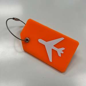 Silicone Luggage Tag - Bright Orange