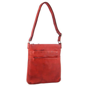 Bags: MILLENI NAPPA LEATHER HANDBAG - RED