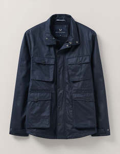 Winter Jackets: CREW LUPTON NAVY RAIN JACKET
