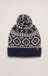Winter Hats Gloves: BRAKEBURN CHUNKY FAIRISLE KNIT HAT