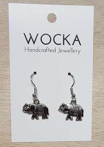 Accessories: Silver Elephant Earrings