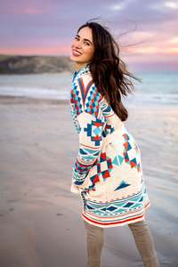 Brakeburn: Geo Belted Knitted Cardigan