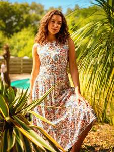 Brakeburn: Cream Secret Garden Midi Dress