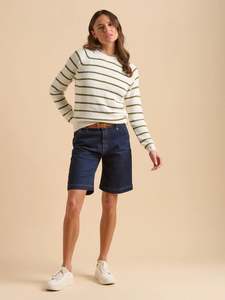 Brakeburn: Wide Leg Denim Shorts