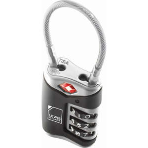 Lewis N Clark: TSA CABLE LOCK - BLACK