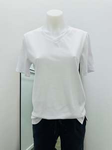 Sale: V-NECK TEE - WHITE