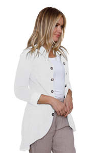 Sale: LINEN MILITARY JACKET - WHITE