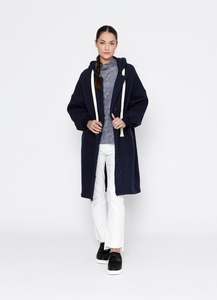 Jackets: Taylor Sweatshirt Coat - Navy