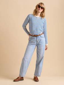 Pants: Barrel Leg Jeans -Light Blue