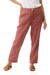 Pants: Seamed linen pants - Mocha