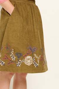 Skirts: Embroidered Cord Skirt