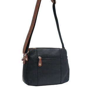 MILLENI BLACK & BROWN NAPPA LEATHER HANDBAG