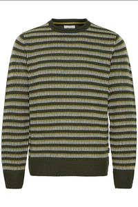 Blend Striped Knit Sweater - Rosin