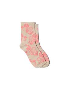 Socks: Stilen Vera Vintage Print Socks -  Taupe