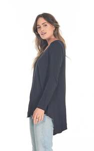 Cle: ESTHER L/S TEE - BLACK - clearance