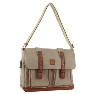 Unisex Canvas Satchel - Khaki