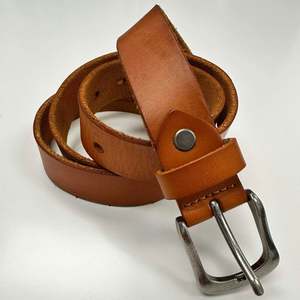 Belts: LEATHER BELT - 3.0CM WIDTH - TAN